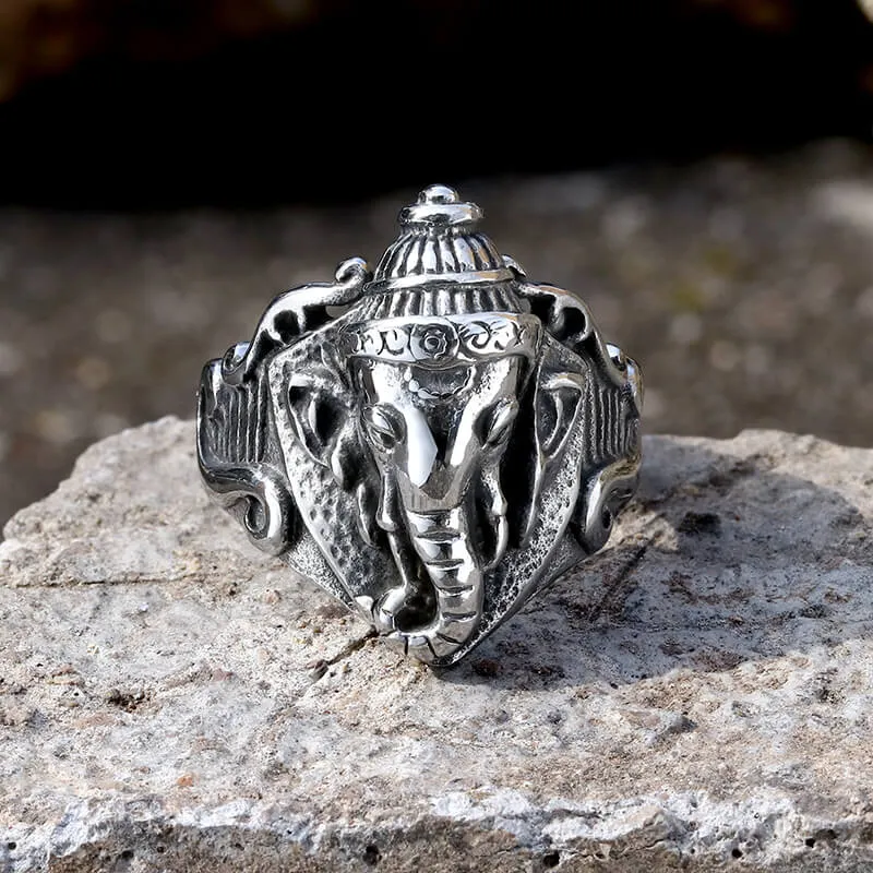 Auspicious Elephant Stainless Steel Animal Ring sold by GTHIC