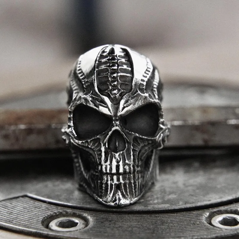 Steampunk Stainless Steel Skull Ring sold by GTHIC