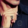 Viking Vegvisir Runes Sterling Silver Inlaid Brass Open Ring sold by GTHIC