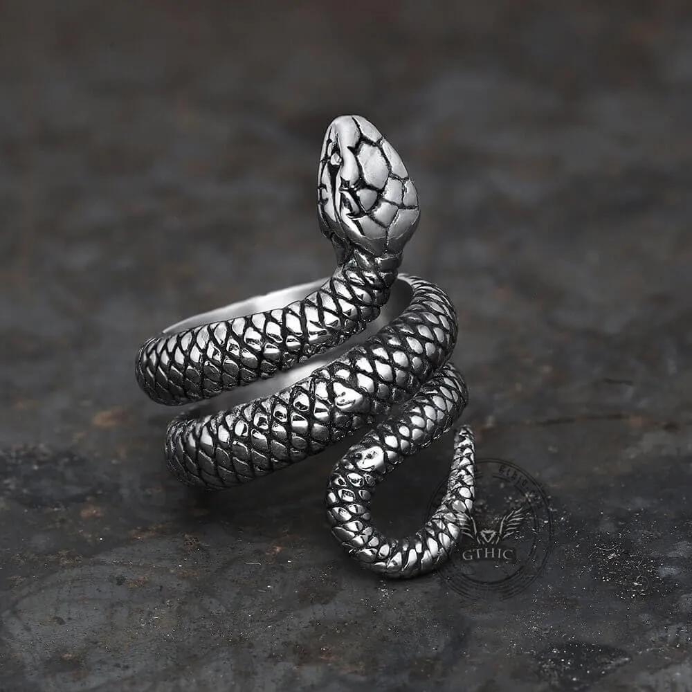 Coiled Snake Stainless Steel Ring sold by GTHIC product image thumbnail 5