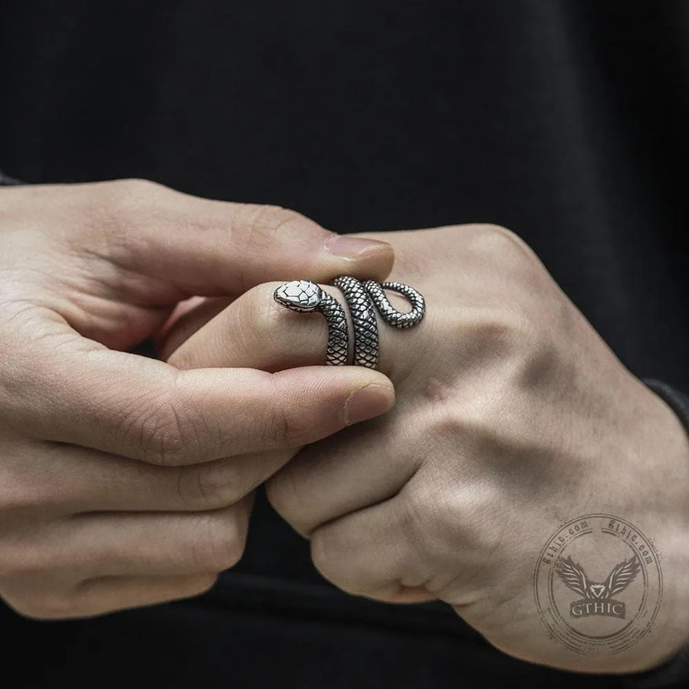 Coiled Snake Stainless Steel Ring sold by GTHIC product image thumbnail 2