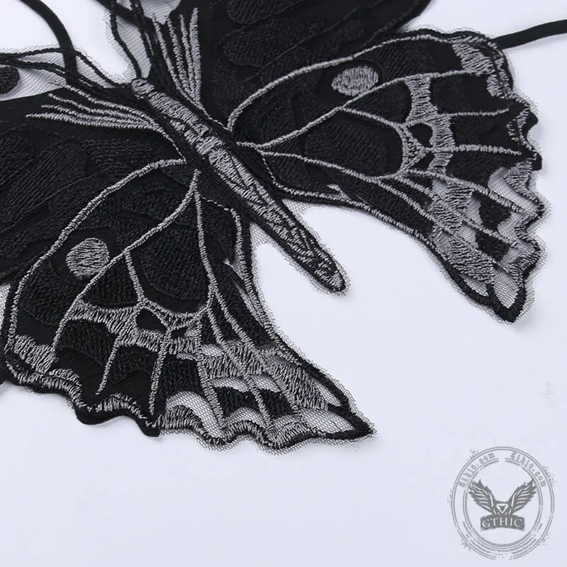 Butterfly-Shaped Backless Polyester Halter Crop Top sold by GTHIC product image thumbnail 5