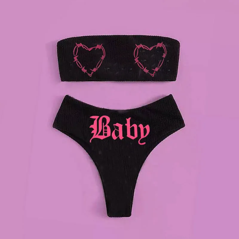 Letters Print Monster Skull Bikini Set sold by GTHIC product image thumbnail 2