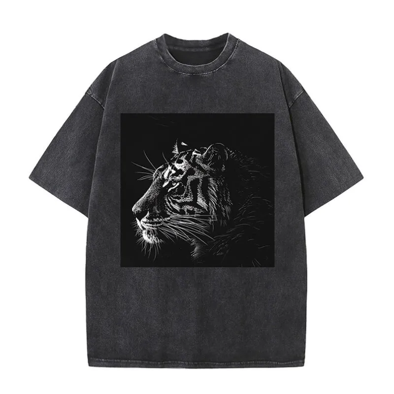 Psychedelia Tiger Washed Short Sleeve T-shirt sold by GTHIC