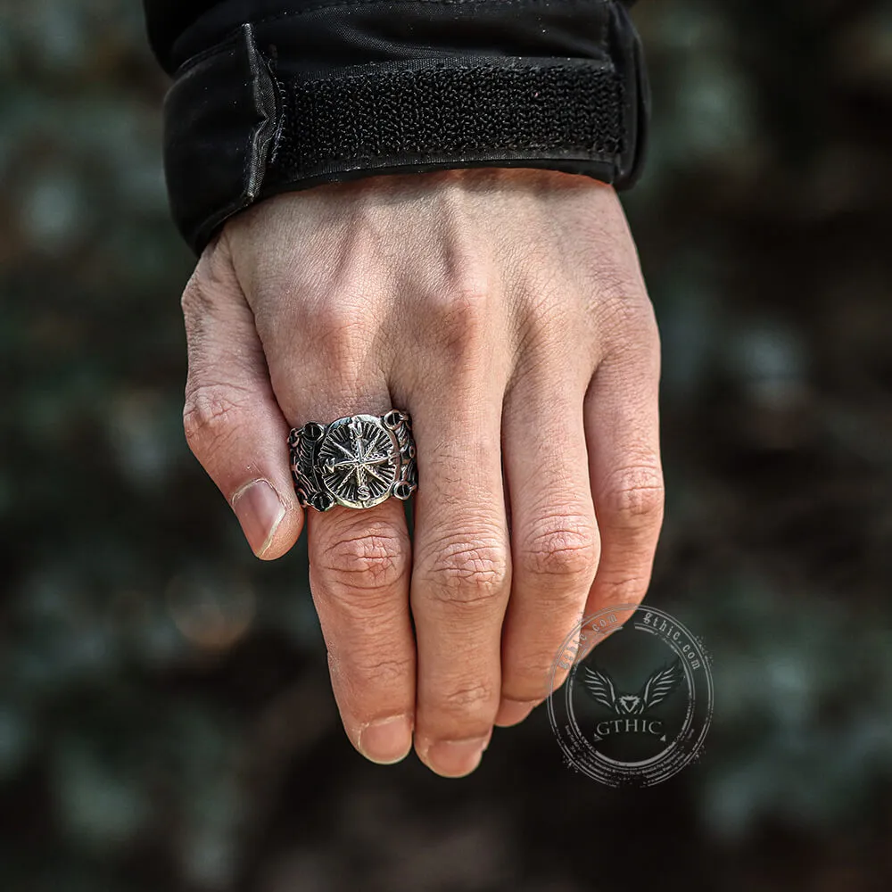 Vintage Northern Pirate Compass Stainless Steel Marine Ring sold by GTHIC product image thumbnail 2