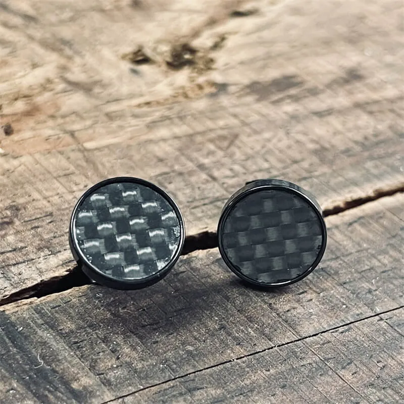 Black Minimalist Round Stainless Steel Stud Earrings sold by GTHIC