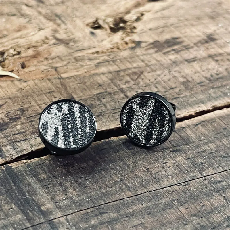 Black Minimalist Round Stainless Steel Stud Earrings sold by GTHIC product image thumbnail 4