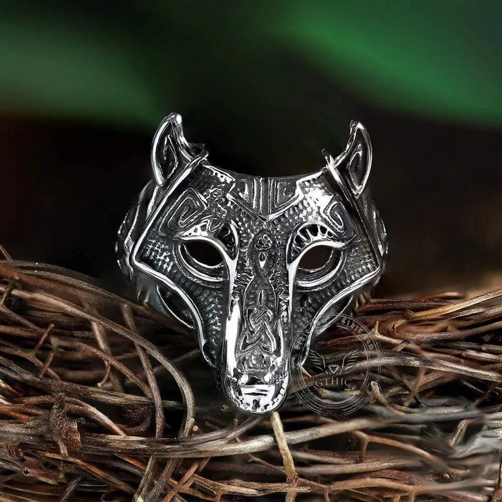 Nordic Wolf Stainless Steel Viking Ring sold by GTHIC product image thumbnail 5