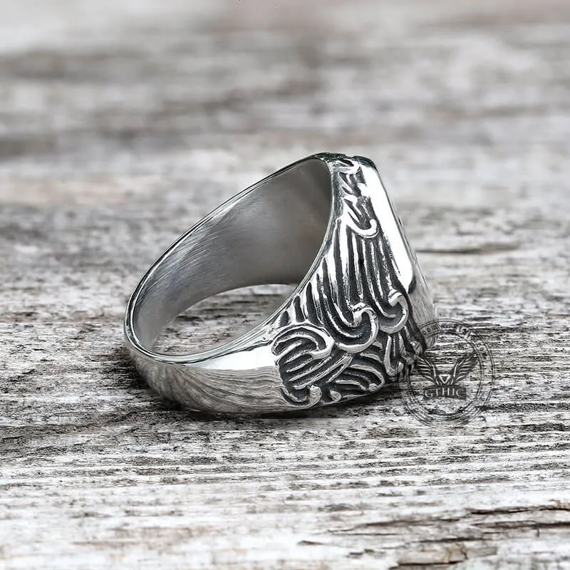 Wave Pattern Budded Cross Stainless Steel Ring sold by GTHIC product image thumbnail 5