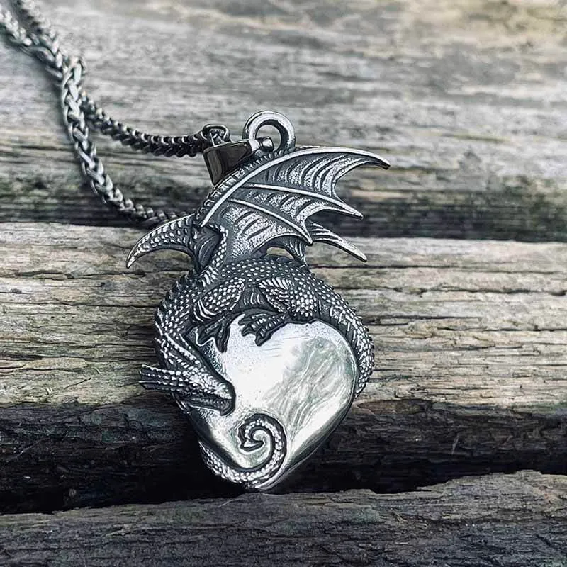 Gothic Dragon Heart Stainless Steel Pendant sold by GTHIC