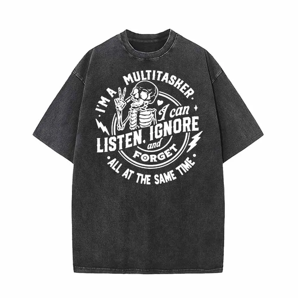 I Can Listen Ignore And Forget Vintage Washed T-shirt sold by GTHIC