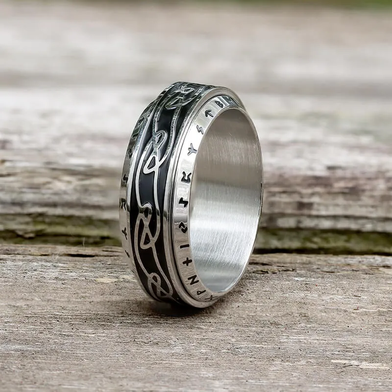 Viking Knot Runes Stainless Steel Spinner Ring sold by GTHIC product image thumbnail 3