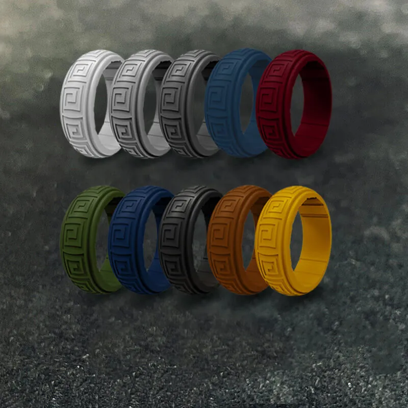 8 mm Meander Silicone Sports Ring made by GTHIC