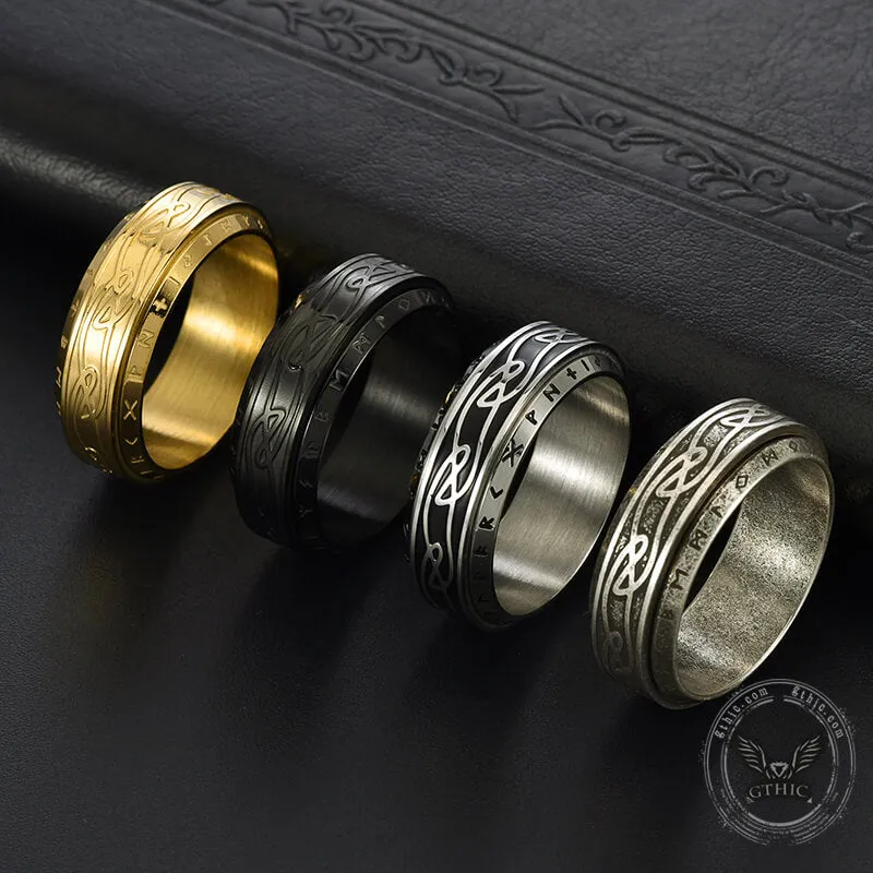 Viking Knot Runes Stainless Steel Spinner Ring sold by GTHIC