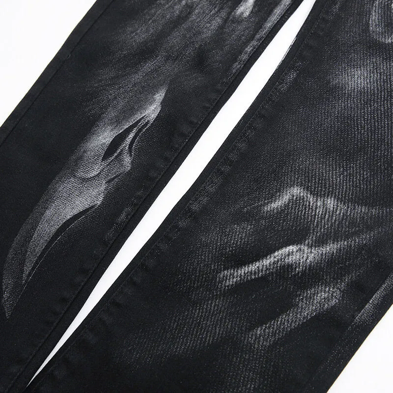 Men's Skull Print Pattern Cotton Skinny Pants sold by GTHIC product image thumbnail 4