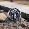 Skull With Crawling Snake Sterling Silver Ring sold by GTHIC