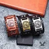 Thor’s Hammer Runes Alloy Leather Viking Bracelet sold by GTHIC