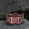 Thor’s Hammer Runes Alloy Leather Viking Bracelet sold by GTHIC