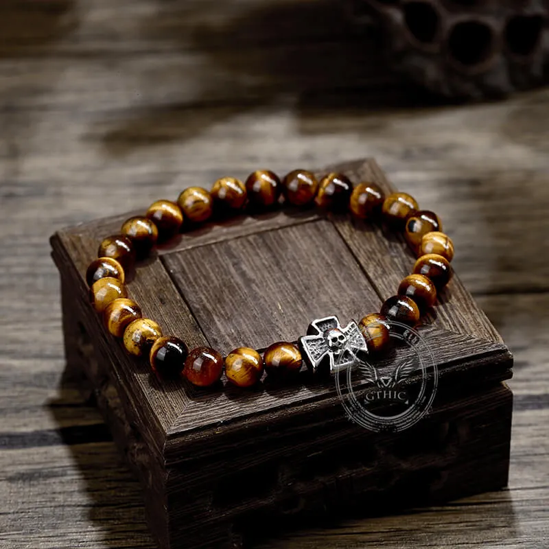 Cross Skull Stainless Steel Men's Bead Bracelet sold by GTHIC product image thumbnail 4