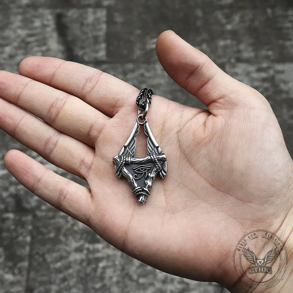 Eye Of Ra Wings Stainless Steel Pendant sold by GTHIC product image thumbnail 2