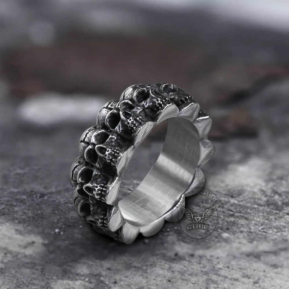 Surrounded Titanium Stainless Steel Skull Ring sold by GTHIC product image thumbnail 3