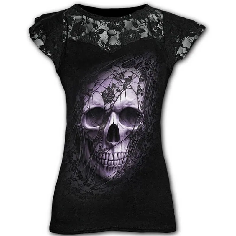 Gothic Skull Print Women’s Long T-shirt sold by GTHIC product image thumbnail 2