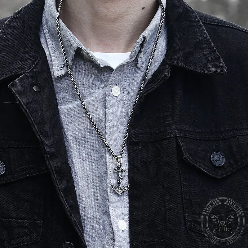 Wave Anchor Stainless Steel Marine Pendant sold by GTHIC product image thumbnail 2