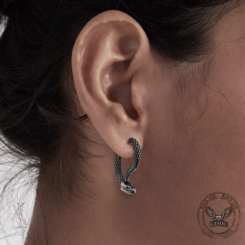Snake Stainless Steel Punk Stud Earrings sold by GTHIC