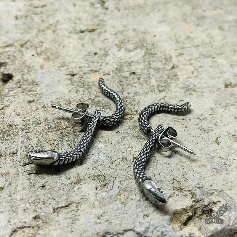 Snake Stainless Steel Punk Stud Earrings sold by GTHIC product image thumbnail 5