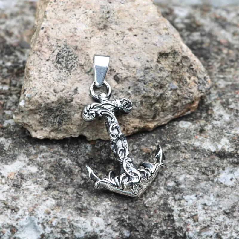 Wave Anchor Stainless Steel Marine Pendant sold by GTHIC