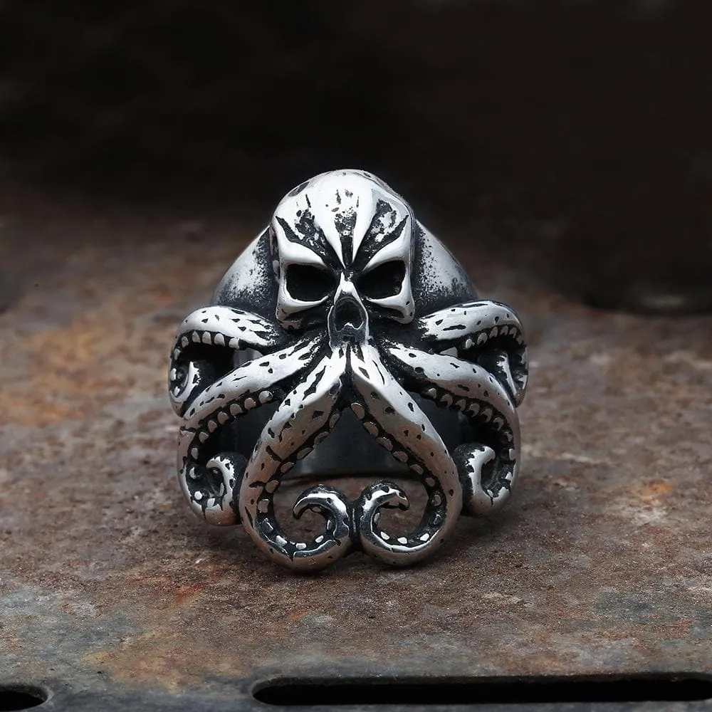 Octopus Skull Stainless Steel Animal Ring sold by GTHIC