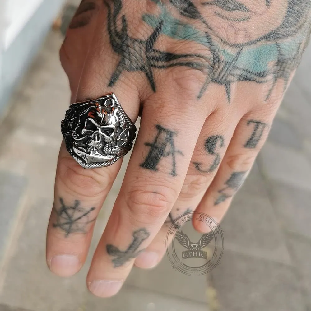 Kraken Octopus Stainless Steel Skull Ring sold by GTHIC product image thumbnail 3