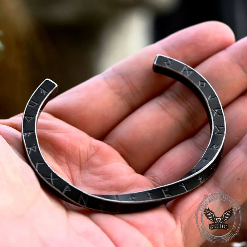 Viking Runes Twist Cuff Stainless Steel Bracelet sold by GTHIC product image thumbnail 3