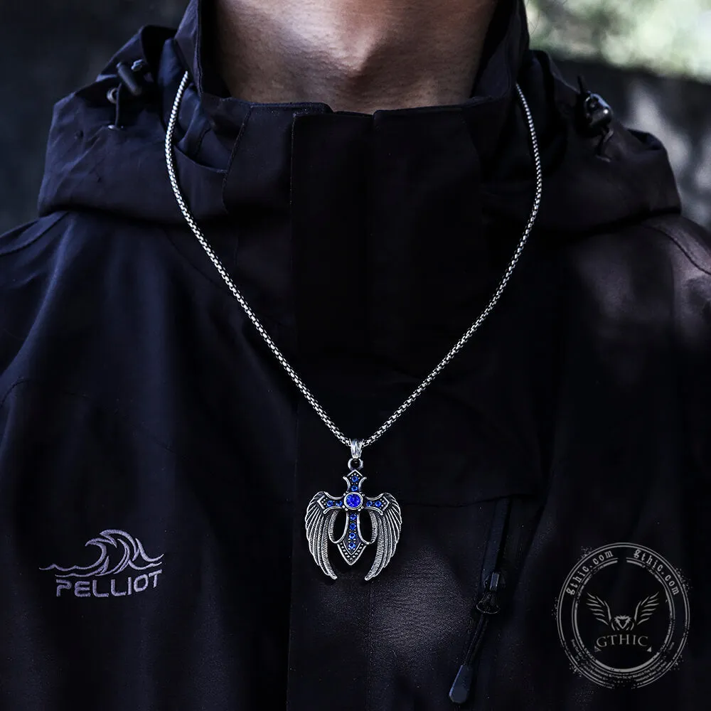 Fallen Angel Wings Stainless Steel Gem Pendant sold by GTHIC product image thumbnail 3