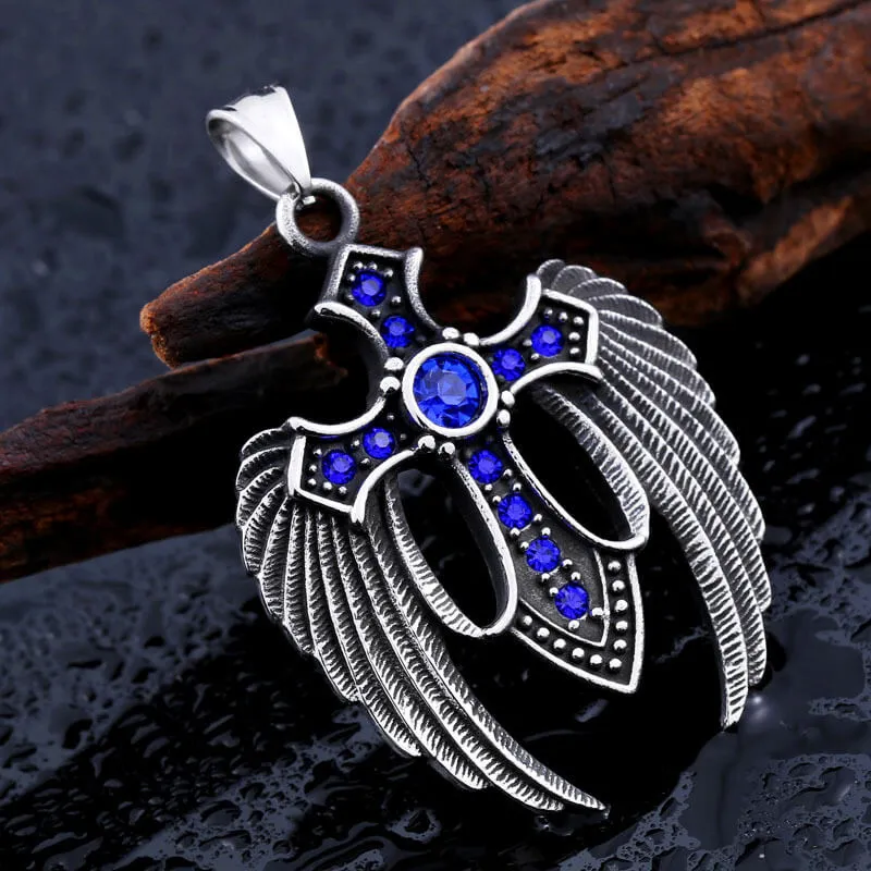 Fallen Angel Wings Stainless Steel Gem Pendant sold by GTHIC product image thumbnail 5