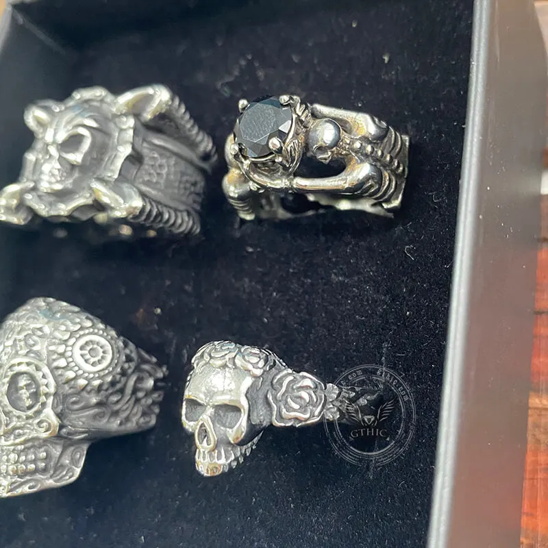 4 Pcs Stainless Steel Gothic Skull Rings Set sold by GTHIC product image thumbnail 3