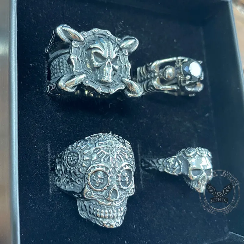 4 Pcs Stainless Steel Gothic Skull Rings Set sold by GTHIC product image thumbnail 4