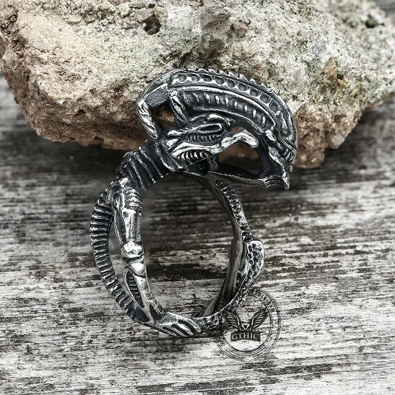 Punk Alien Stainless Steel Predator Ring sold by GTHIC product image thumbnail 4