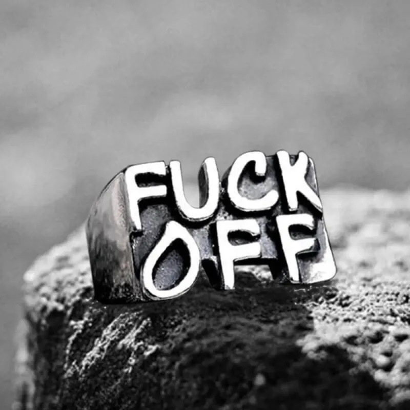 Retro FUCK OFF Stainless Steel Ring sold by GTHIC