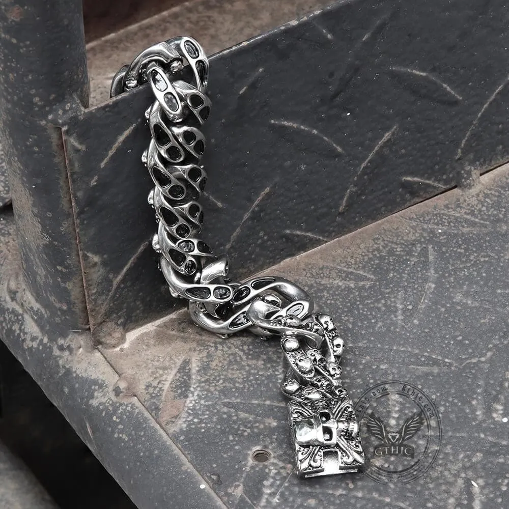 Punk Ghost Head Stainless Steel Skull Bracelet sold by GTHIC product image thumbnail 5