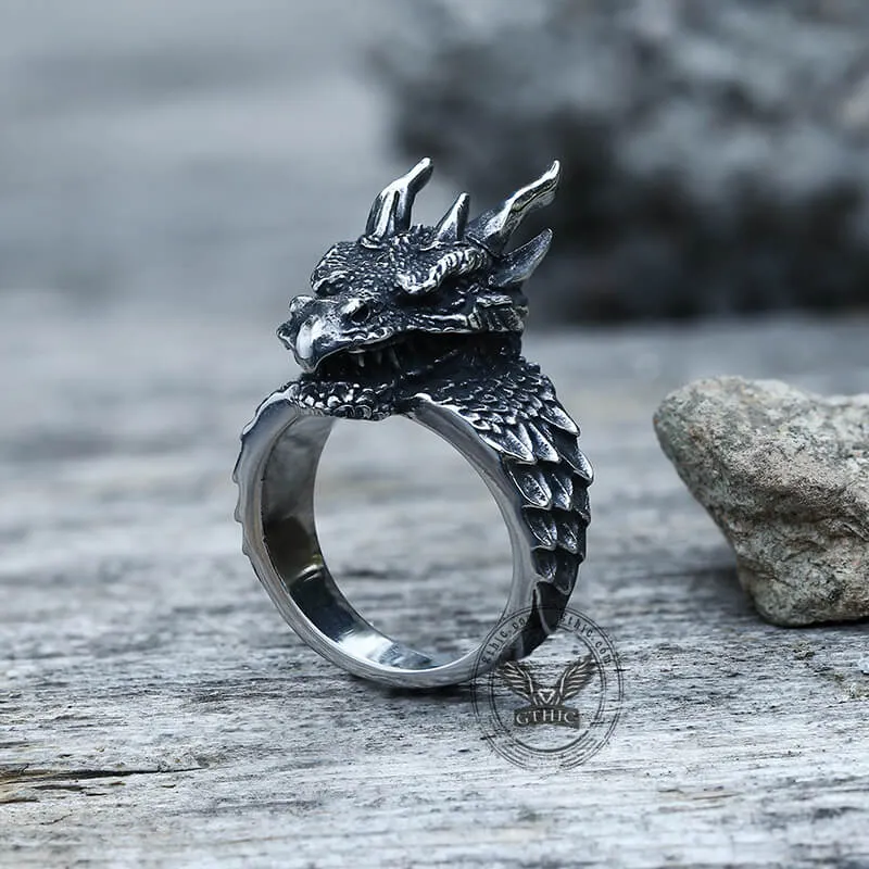 Celtic Dragon Stainless Steel Ring sold by GTHIC product image thumbnail 3