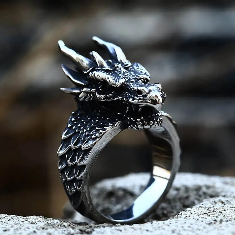 Celtic Dragon Stainless Steel Ring sold by GTHIC