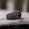 Lucifer Round Stone Stainless Steel Ring sold by GTHIC