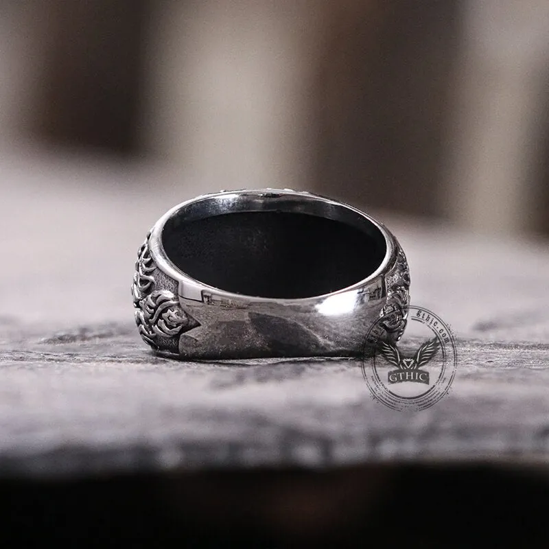 Lucifer Round Stone Stainless Steel Ring sold by GTHIC product image thumbnail 5