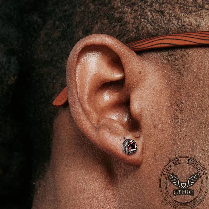 Gothic Curled Snake Zircon Sterling Silver Stud Earrings sold by GTHIC product image thumbnail 2