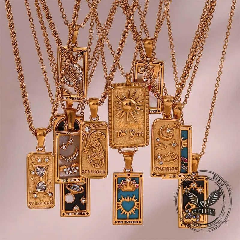 Vintage Tarot Card Stainless Steel Necklace sold by GTHIC