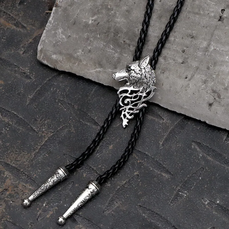 Vintage Wolf Head Alloy Animal Bolo Tie sold by GTHIC