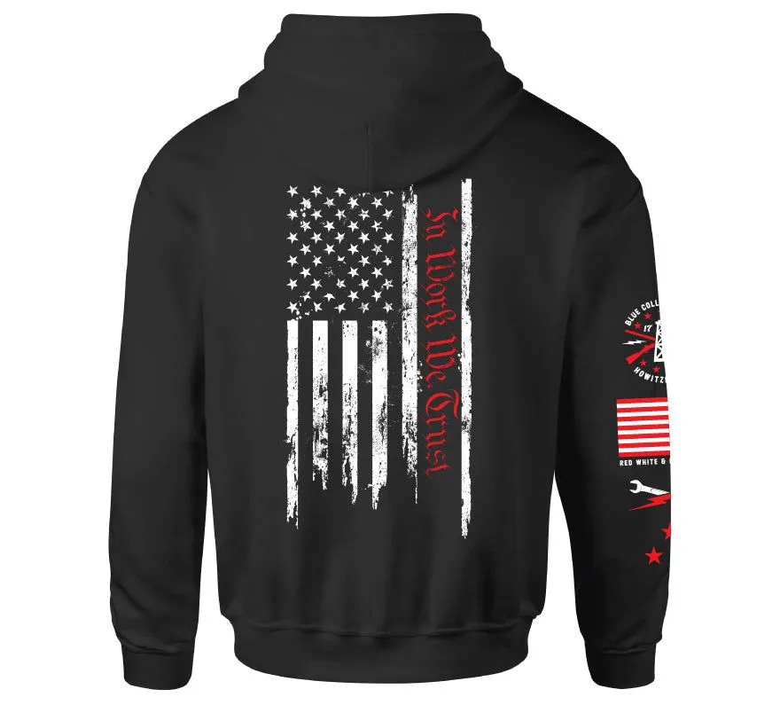 Blue Collar Patriot Hood sold by Howitzer Clothing