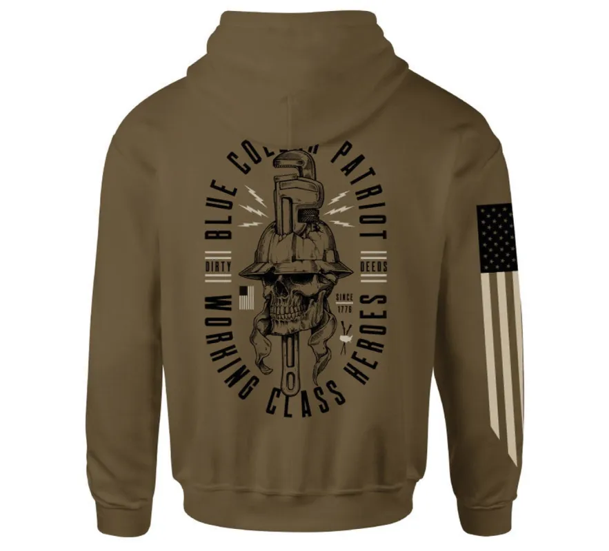 Dirty Deeds Hood sold by Howitzer Clothing