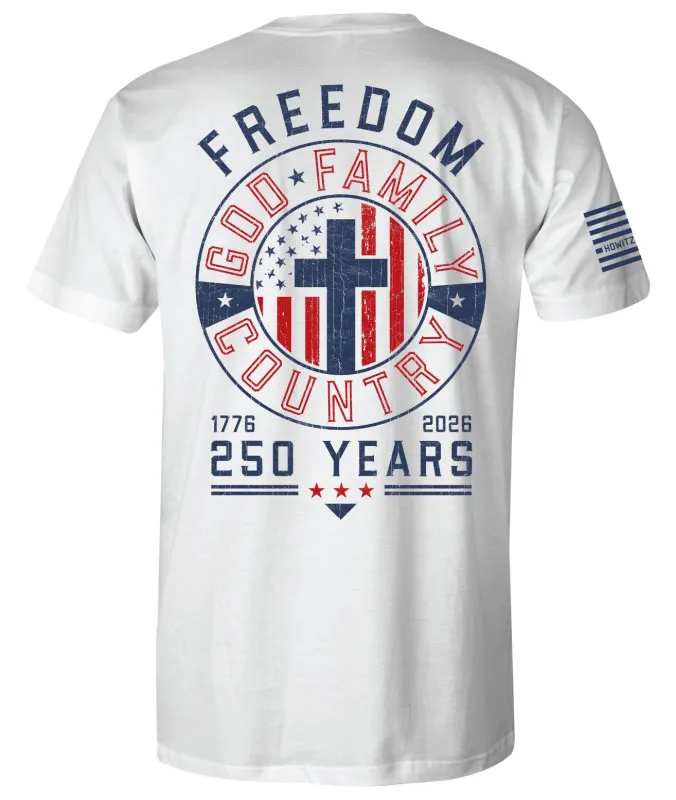 Freedom 250 Tee made by Howitzer Clothing